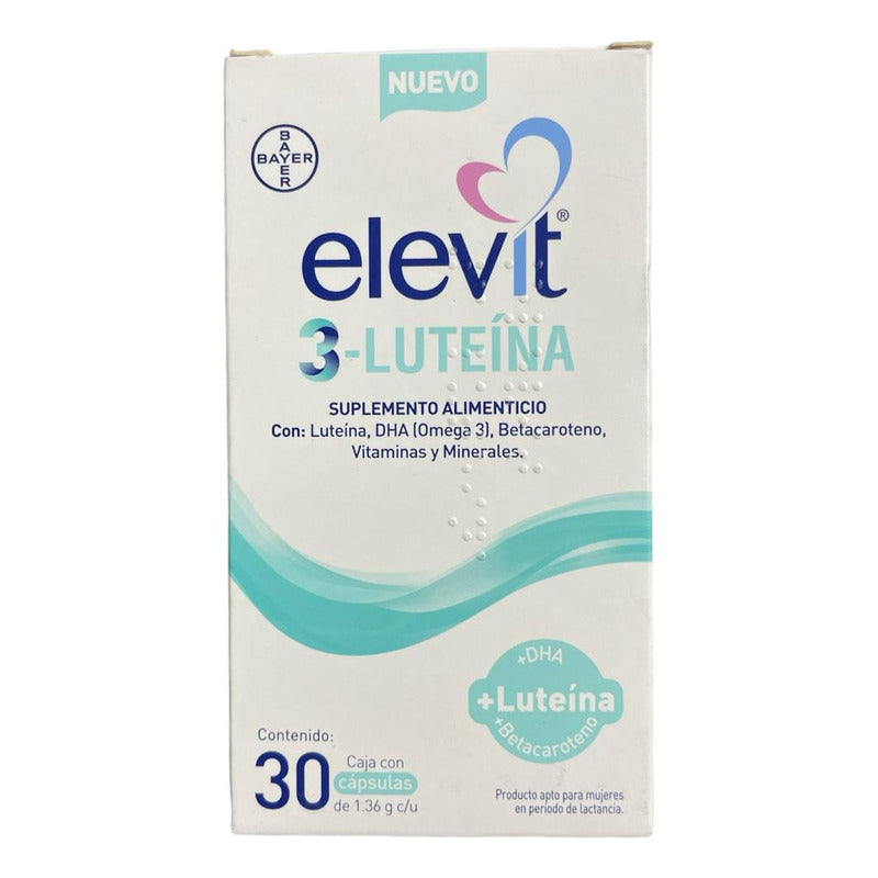 Elevit 3-luteína Suplemento Alimenticio 30 Cápsulas Sabor Sin Sabor