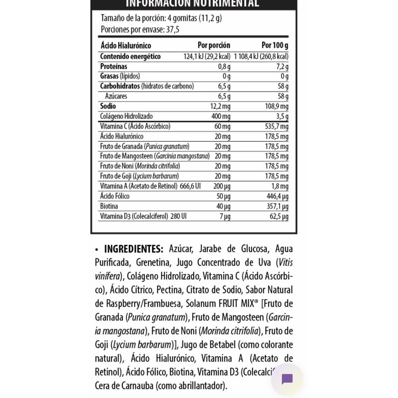 Belabear Ac Hialuronico 100 Gomitas Sabor Frambuesa