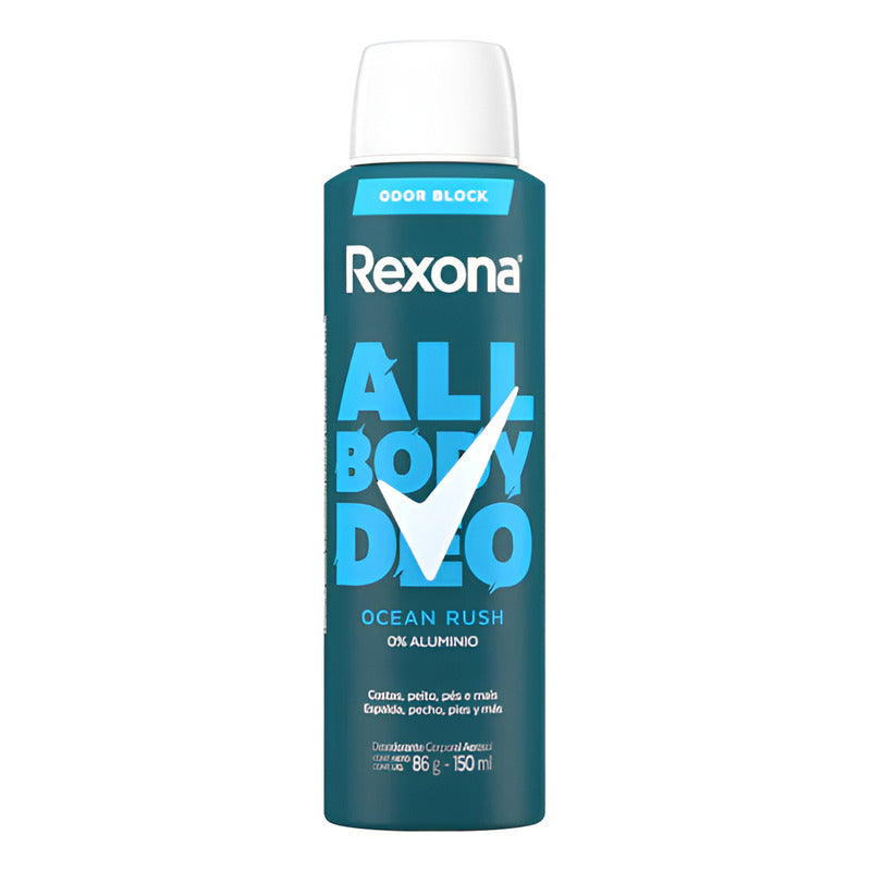 Pack2 Rexona Desodorante Para Todo El Cuerpo 0%alcohol 150ml Ocean Rush