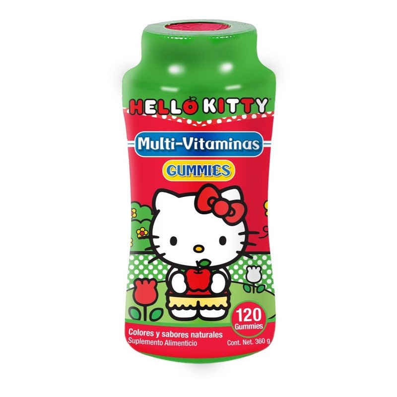 Hello Kitty Multi Vitaminas 120 Gomitas | 100% Naturales Sabor Sabores Naturales A Frutas Tropicales
