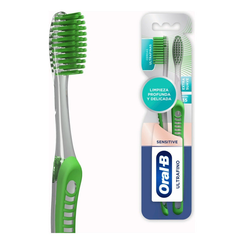 Pack X2 Cepillos Dentales Sensitive Ultrafino Oral-b Verde