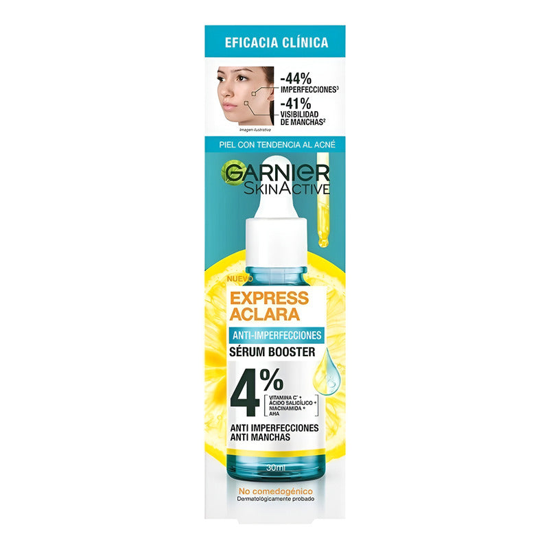Serúm Garnier Express Booster 4% 30ml - Piel Con Tendencia Al Acné - Día/noche