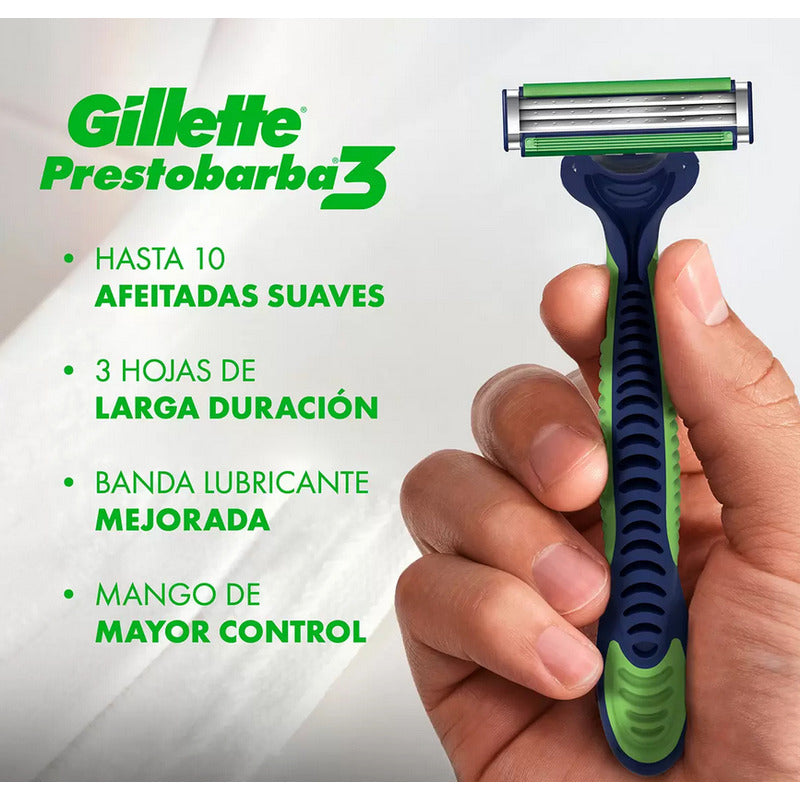 Rastrillos Desechables Gillette Prestobarba 3 Con 16 Piezas