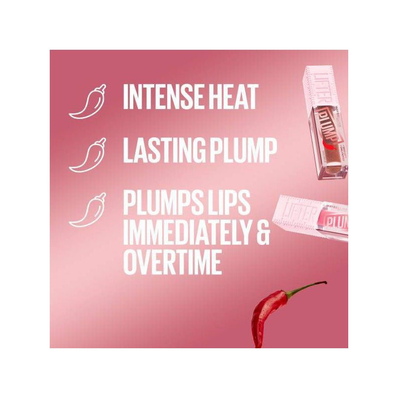 Maybelline Gloss Lifter Plump, Tono Red Flag 004, 5.4ml - 004 Red Flag