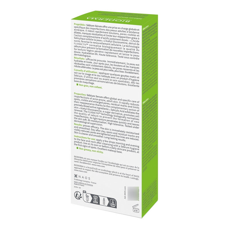 Bioderma Sébium Sérum Ultra Ligero, Regula Sebo Y Suaviza Poros, 30 Ml