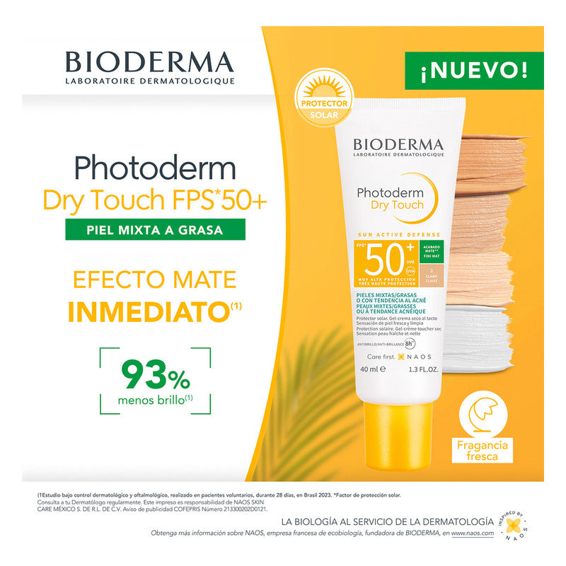 Bioderma Photoderm Dry Touch Bloqueador Solar Claro 40ml