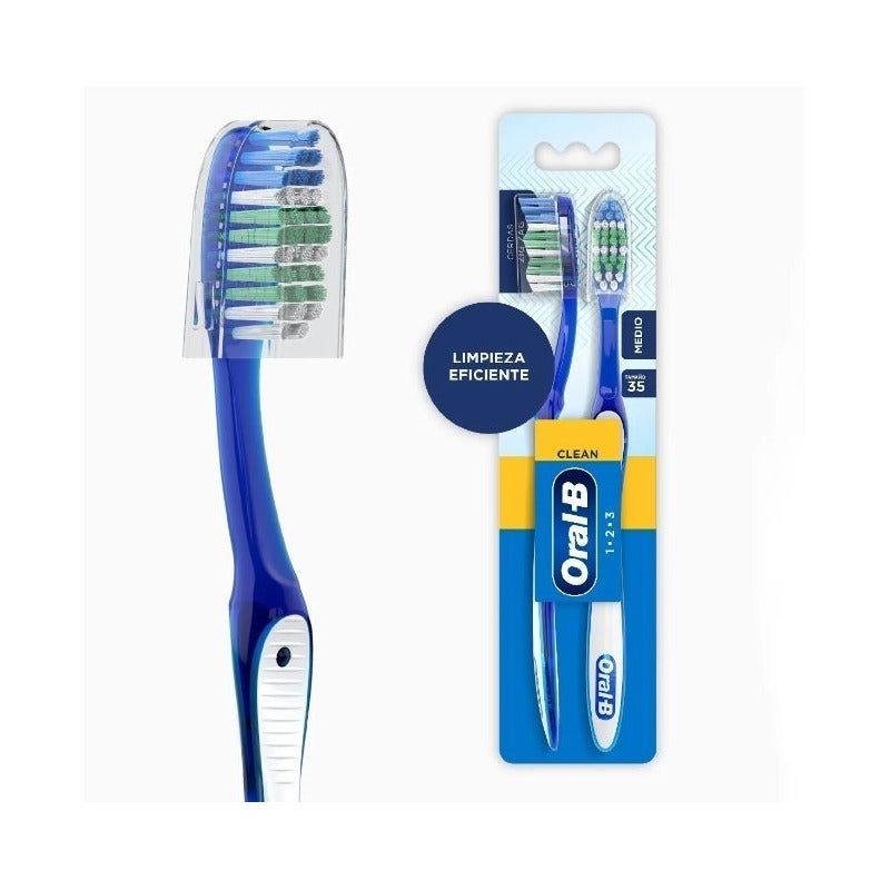 Dos Cepillos Dentales Oral-b 123 Con Protector Antibacterial