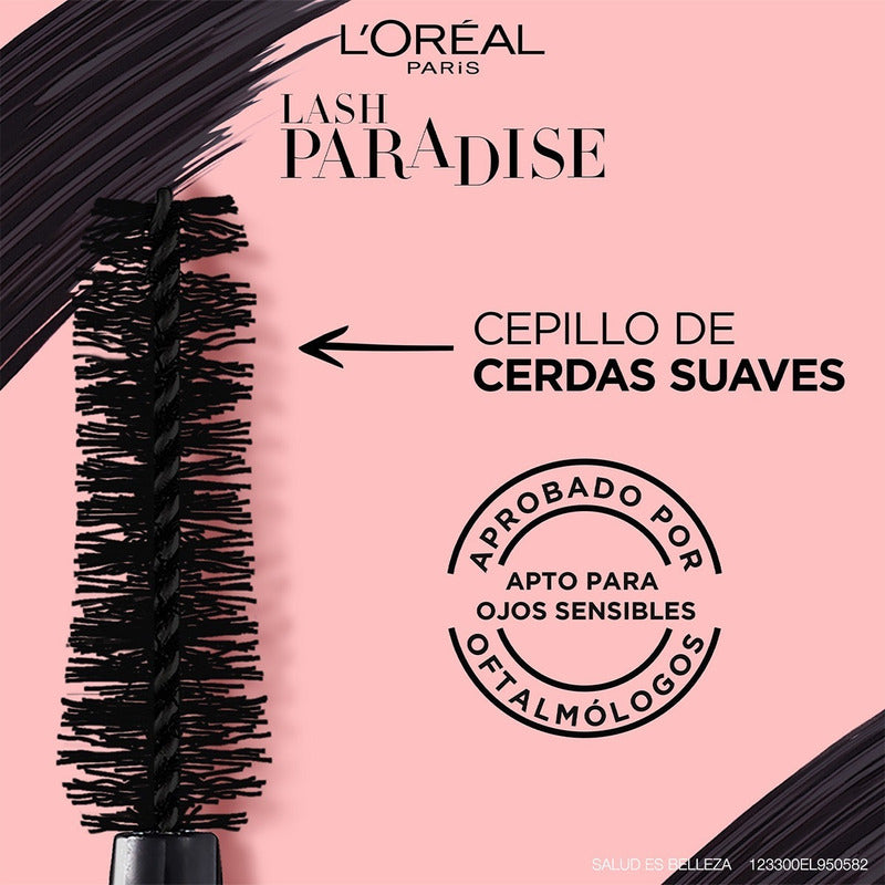 Máscara De Pestañas L'oréal Paris Voluminous Lash Paradise 8.281ml 8g Color Black 1 Unidad