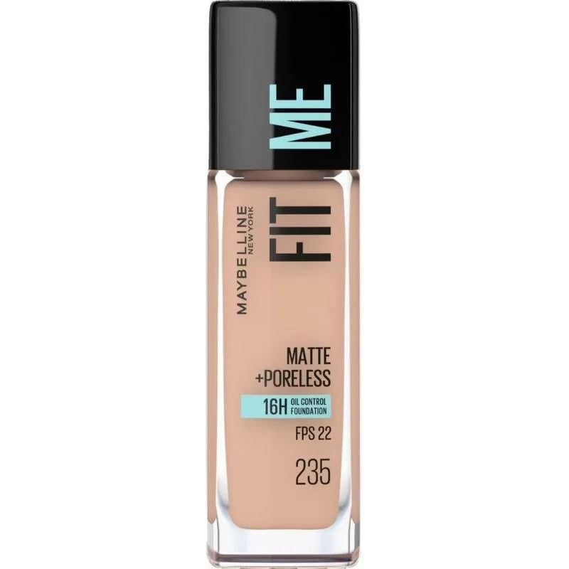 Maybelline Base Maquillaje Fit Me Matte Rich Tan + Poreless 30ml, Matifica Y Controla El Brillo, Tiene Fps 22