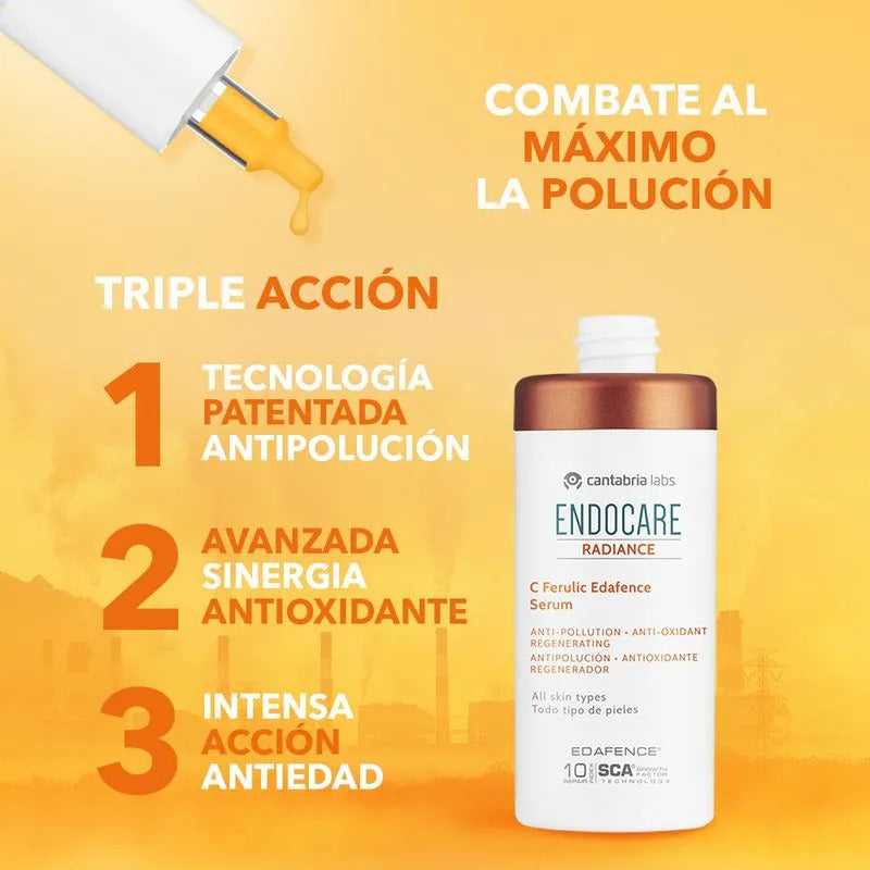 Endocare Radiance C Ferulic Edafence Sérum Antioxidante, Ilumina Y Protege, 30 Ml