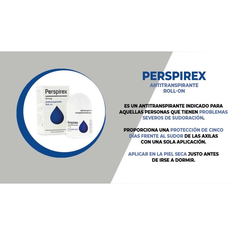 Antitranspirante Extra Efectivo Perspirex Strong Roll On 20ml Unisex / Sudoración Excesiva ( Hiperhidrosis ) Y Mal Olor En Axilas ( Bromhidrosis ) - Desodorante