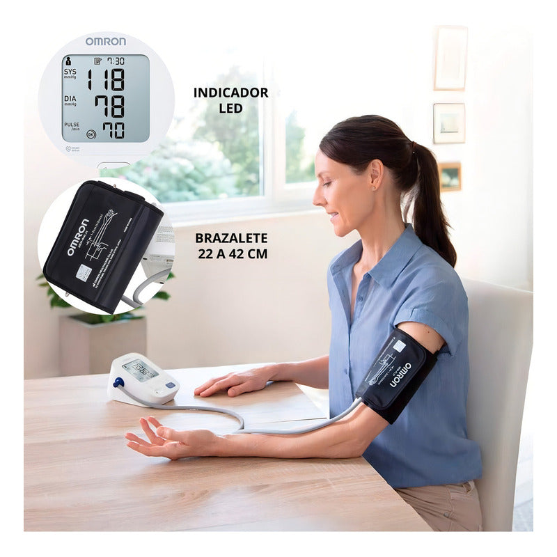 Toma Presión Digital Brazo 7154 - E Omron 2 Usuarios - Topmedic Color Negro/ Blanco