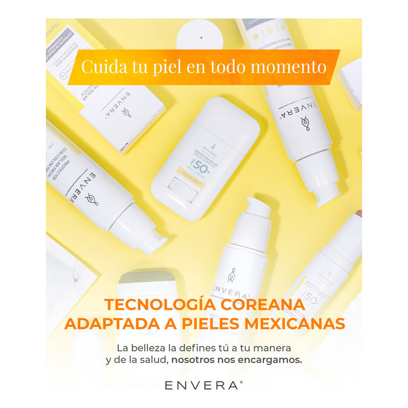 Protector Solar Facial 10gr En Barra Con Color (peachy) Fps 50+ Uva/uvb, Pa++++ | Bloqueador Solar Y Color Para Mejillas, Párpados, Labios | Skincare Vegano Y Cruelty Free | Envera