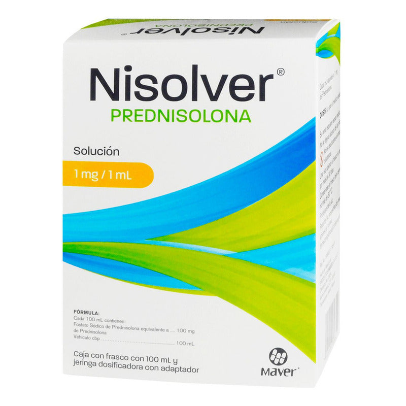 Nisolver Prednisolona Solución Oral 1mg/1ml, 1 Frasco 100 Ml