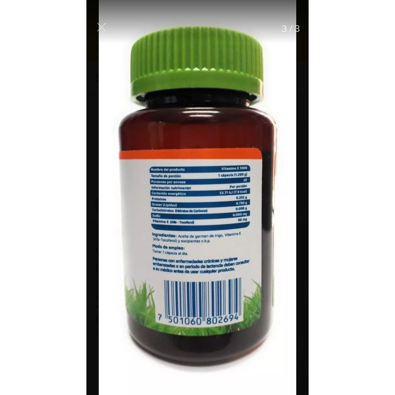 Vidanat Vitamina E1000 Suplemento Alimenticio 30cap Sin Sabor