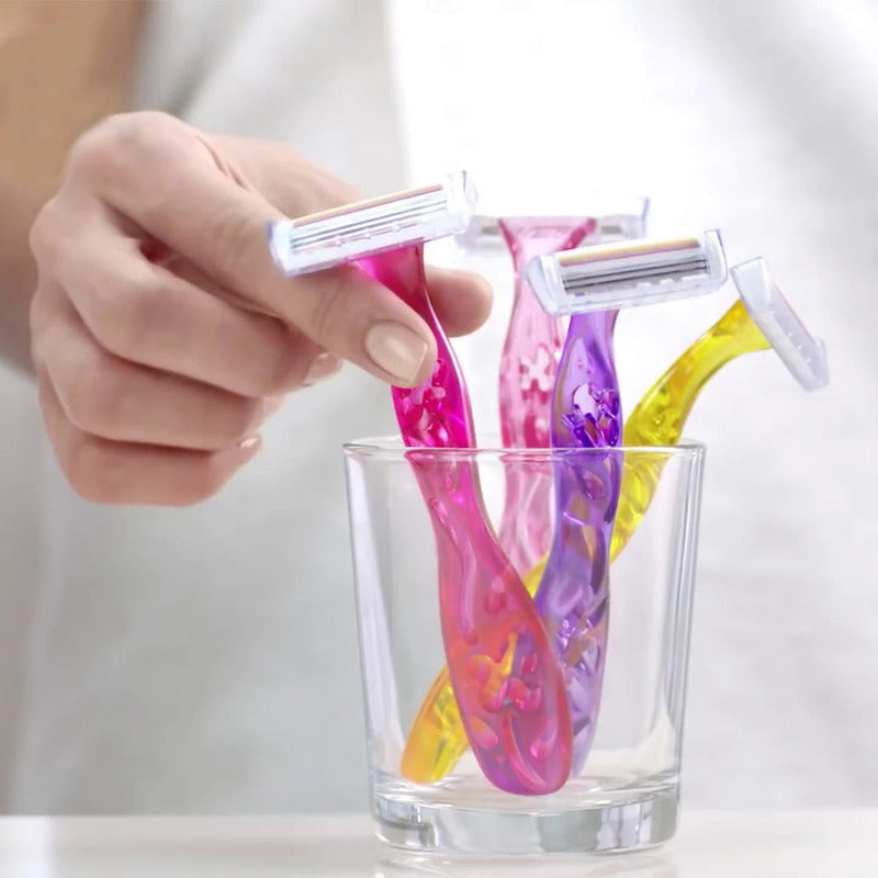 Rastrillos Desechables Bic Soleil Rosa-morado 2 Piezas