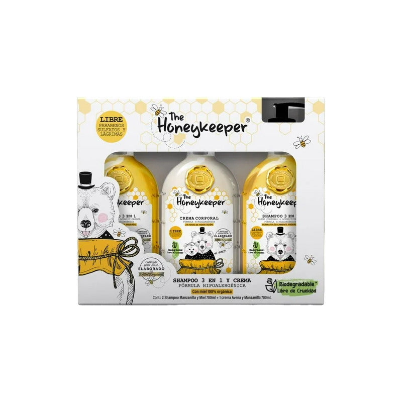 Kit The Honeykeeper Shampoo 3 En 1 Y Crema 700ml C/u