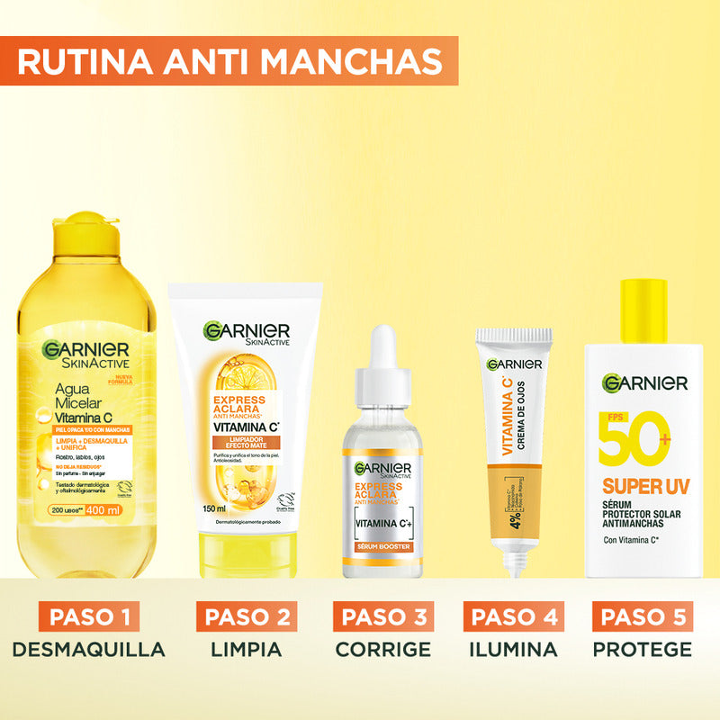 Garnier Skin Active Contorno De Ojos Express Aclara Con Vitamina C, Niacinamida Y Cafeína, Reduce Ojeras, 15ml