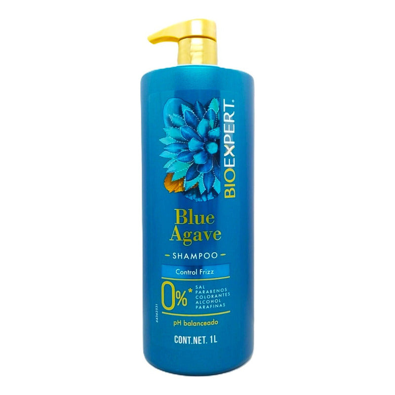 Shampoo Bioexpert Blue Agave Control Frizz Sin Sal 1 Litro