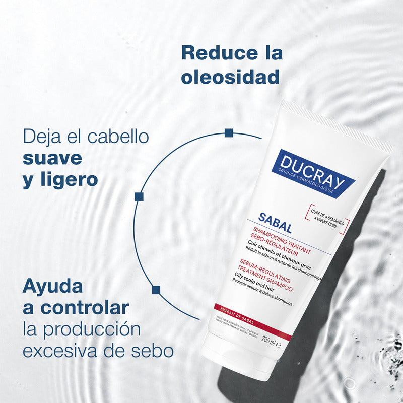 Shampoo Ducray Sabal 200 Ml Seborregulador Para Cabello Graso Con Extracto De Sabal