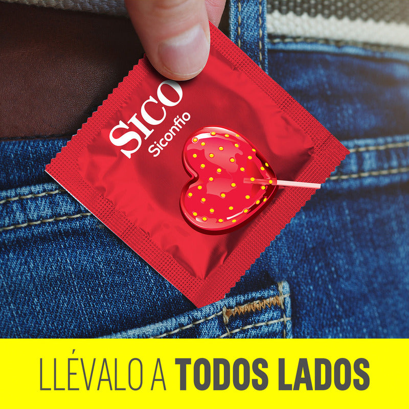 Pack X20 Condones Play Mix Sabor Cereza, Fresa Y Chocolate Sico®