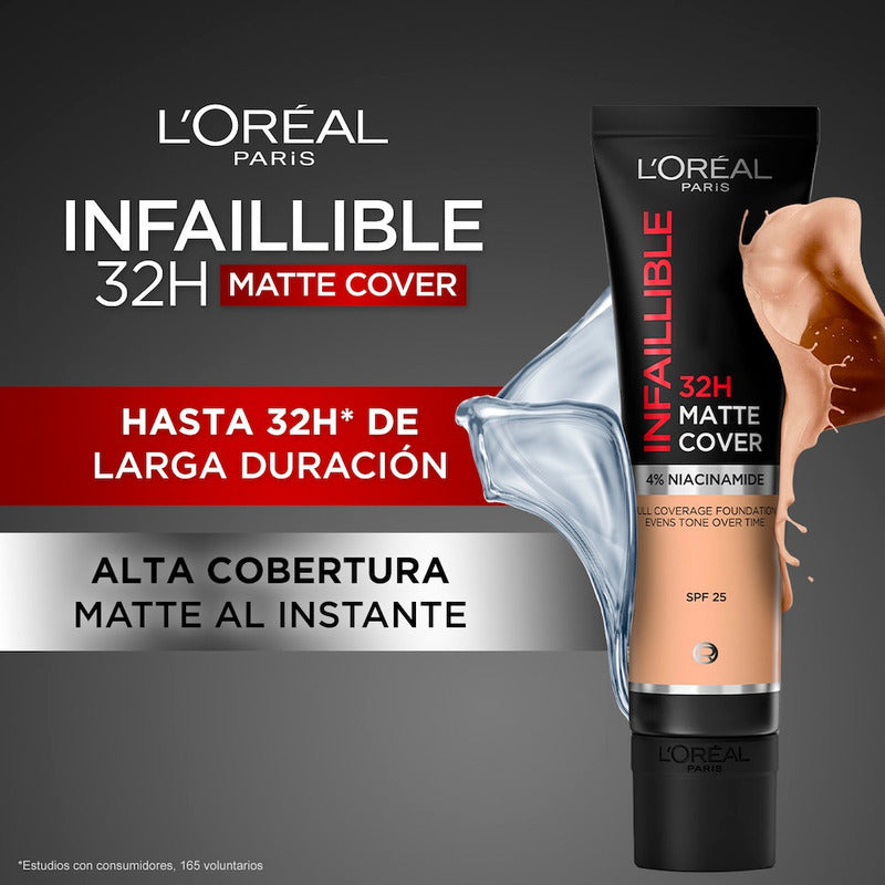 Base De Maquillaje L'oréal Paris Infaillible Matte Cover Tono 130 Neutral 30ml
