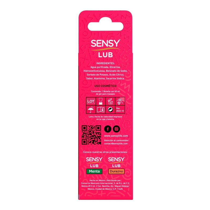 Lubricante Comestible Sensy Lub Con Aroma Y Sabor Fresa 60 Ml