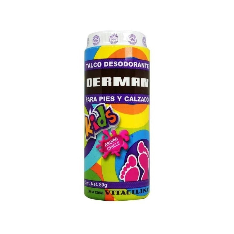 Talco Desodorante Niños Derman Olor Chicle 80g