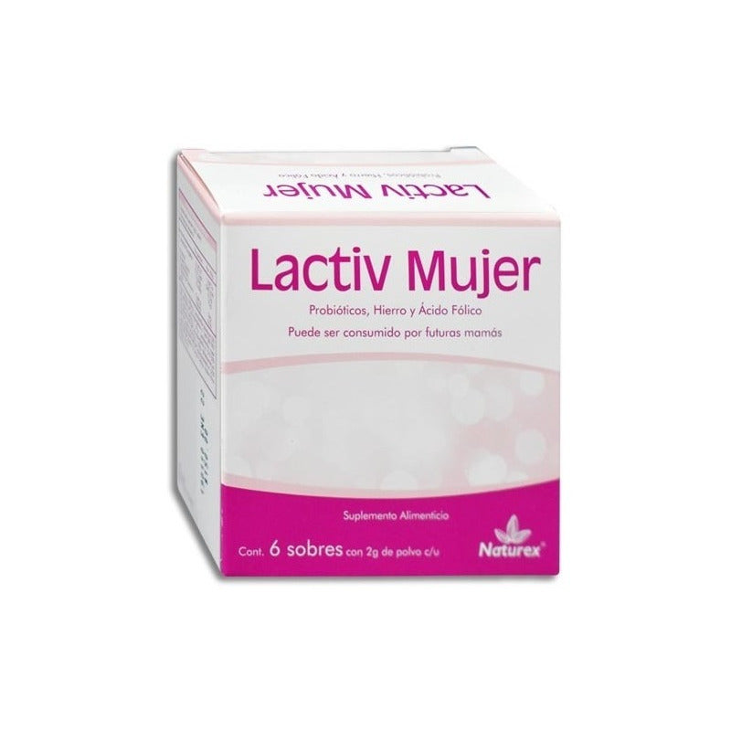 Lactiv Mujer Probióticos, Hierro Y Acido Folico Suplemento A Sabor Sin Sabor