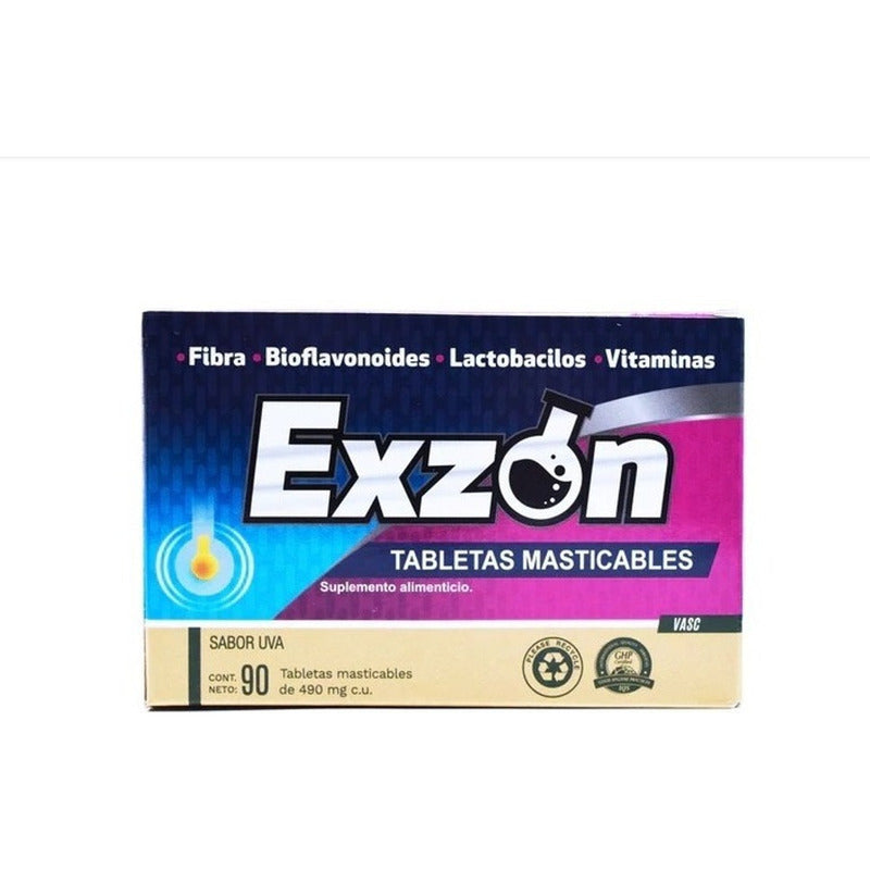 Exzon Genérico De Nikzon 90 Tabletas Masticables Uva