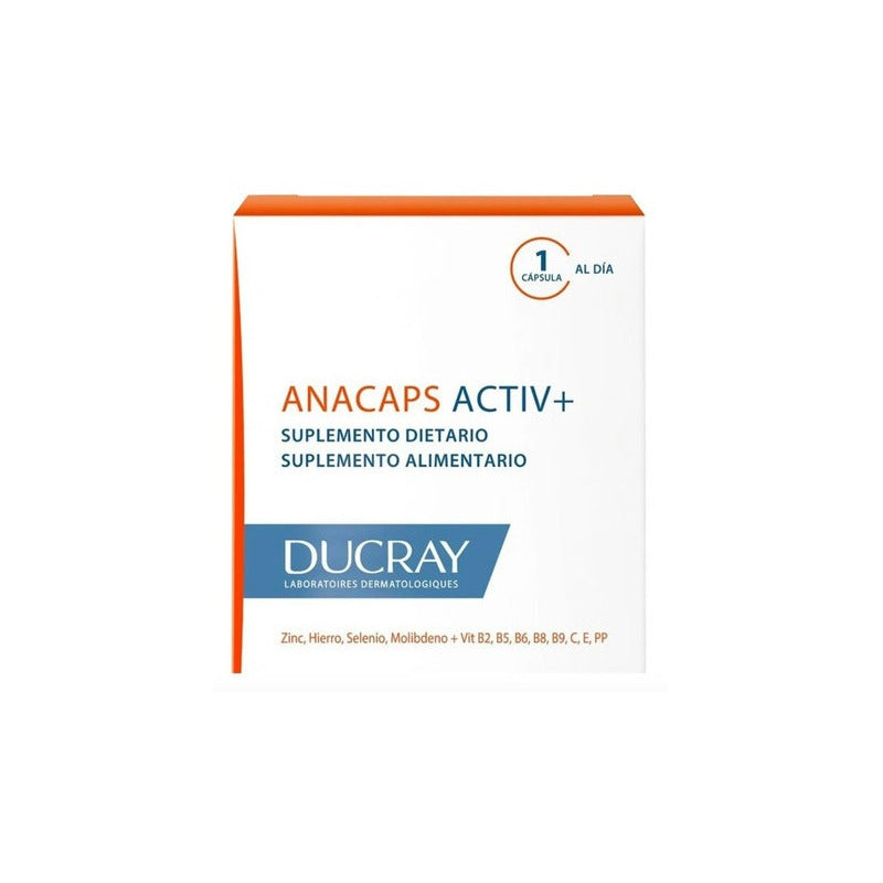 Anacaps Ducray Active+ Anticaída De Cabello En Cápsulas X30