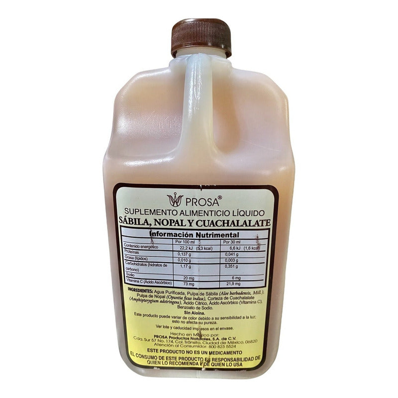 Prosa Suplemento Sábila, Nopal Y Cuachalalate 1 Lt Aloe Vera