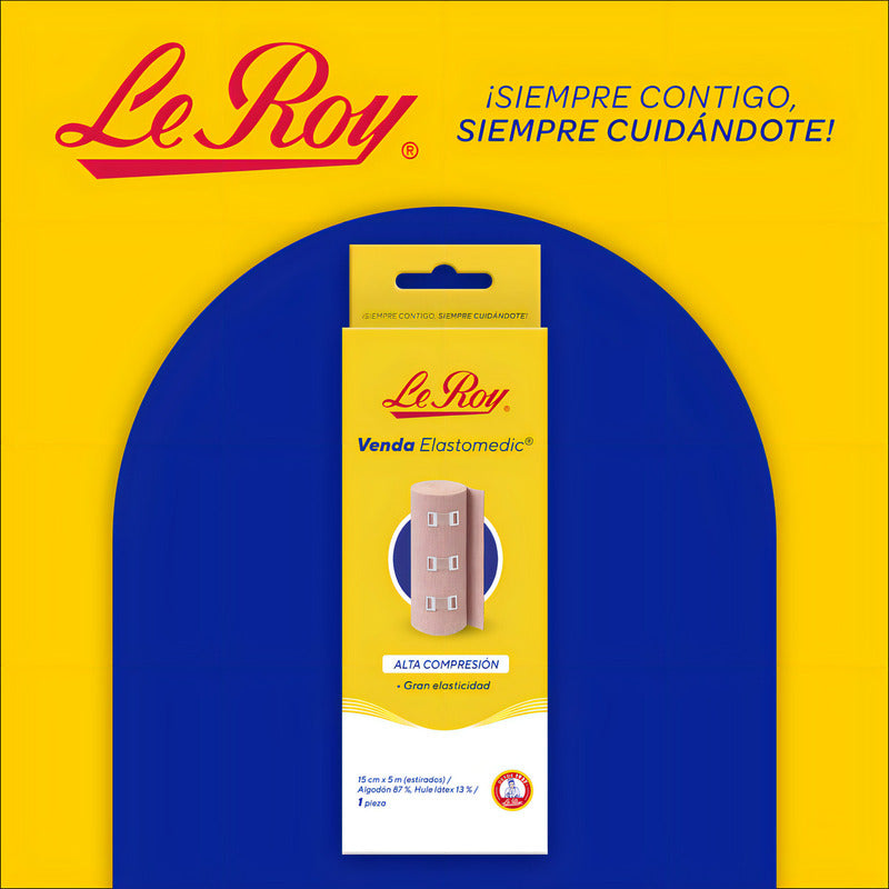 Venda Elastomedic De Alta Compresión Le Roy 15cm X 5m - 1 Pieza