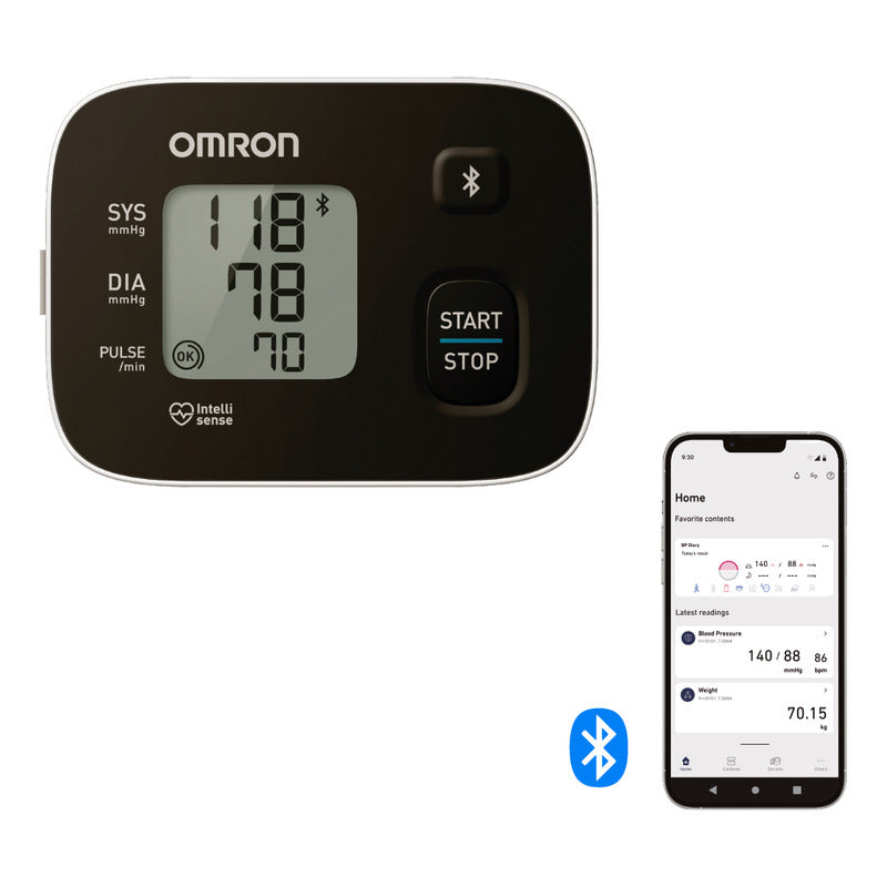 Omron Baumanómetro Rs3 Intelli It De Muñeca Con Bluetooth Negro