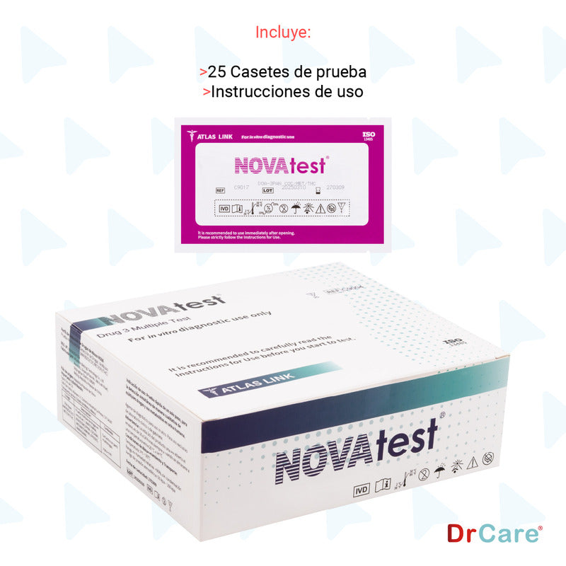 Kit Pruebas Antidoping Farmacia Drogas Orina 3 Elementos 25 Pzs