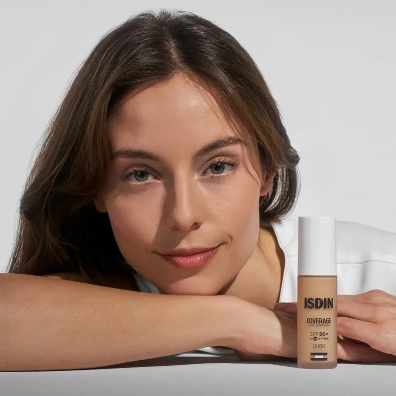 Isdin Coverage Base De Maquillaje Alta Cobertura Con Protector Solar Fps 50+ Tono 2.0 Beige