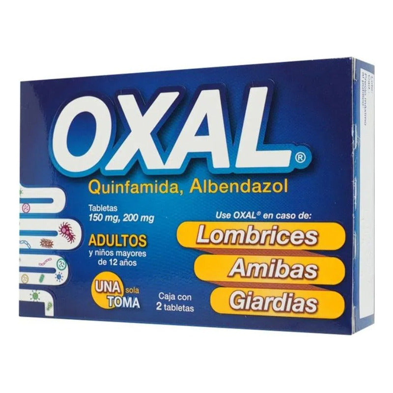 Oxal Adulto Lombrices Amibas Y Giardias Una Toma 2 Tabs