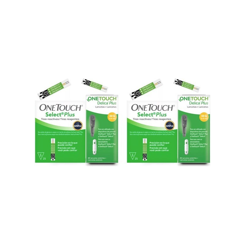 Kit Onetouch Select Plus Simple 50 Tiras Y 50 Lancetas