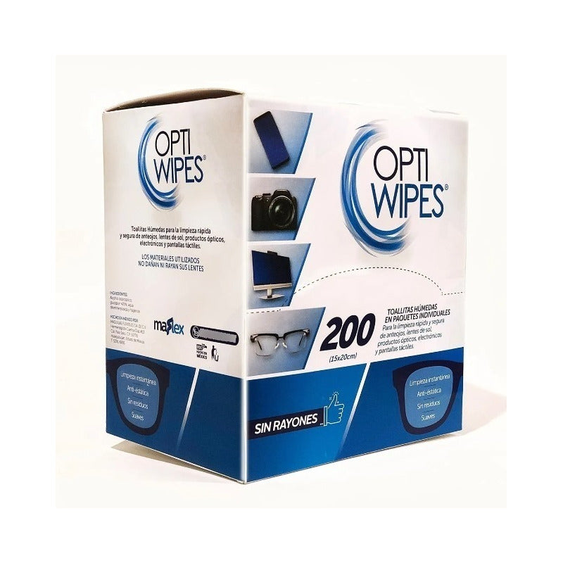 Toallitas Húmedas Optiwipes Lentes Pantallas Sin Rayones 200