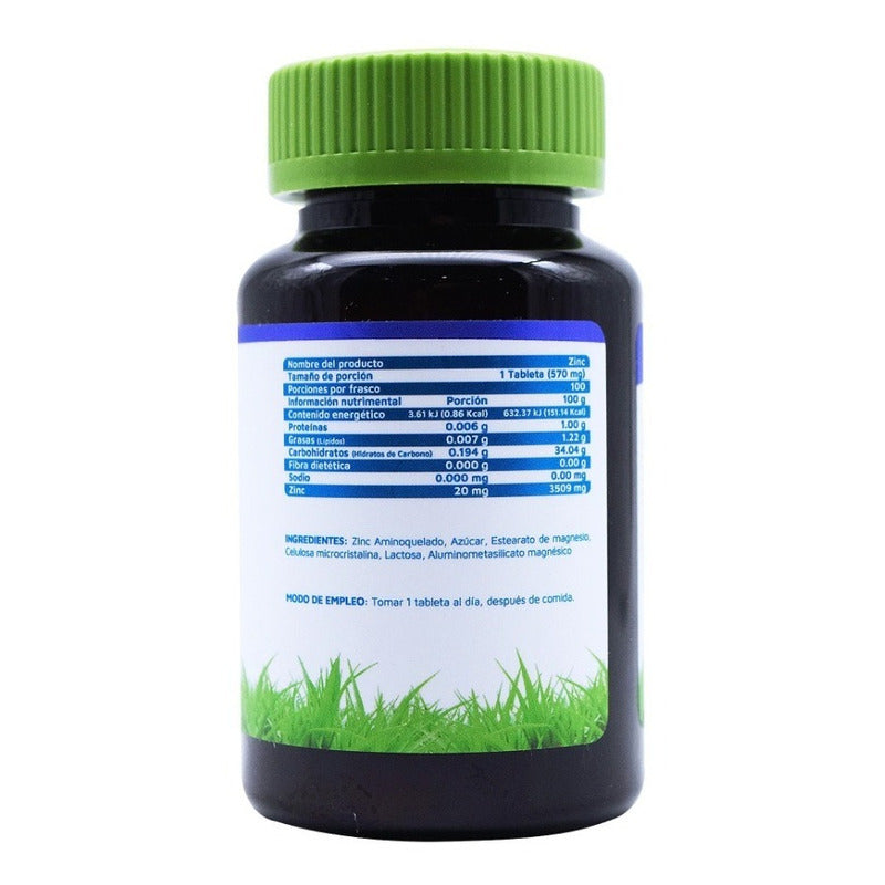 Zinc Suplemento Vidanat 100 Tabs Sin Sabor