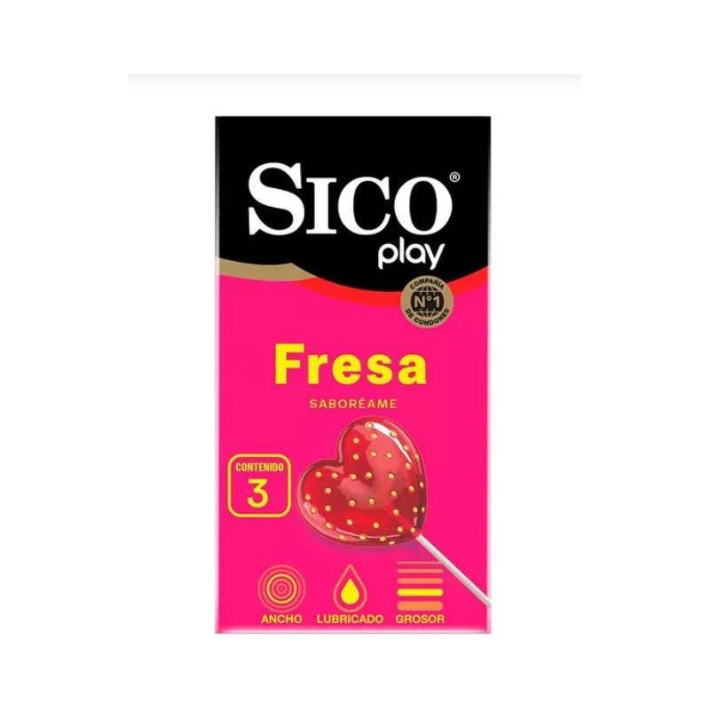 Sico Play, Condón De Látex Texturizado 3 Piezas