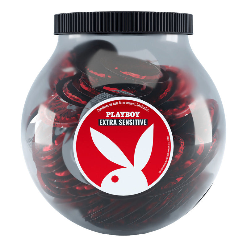 Playboy 100 Condones Lubricados Extra Sensibles