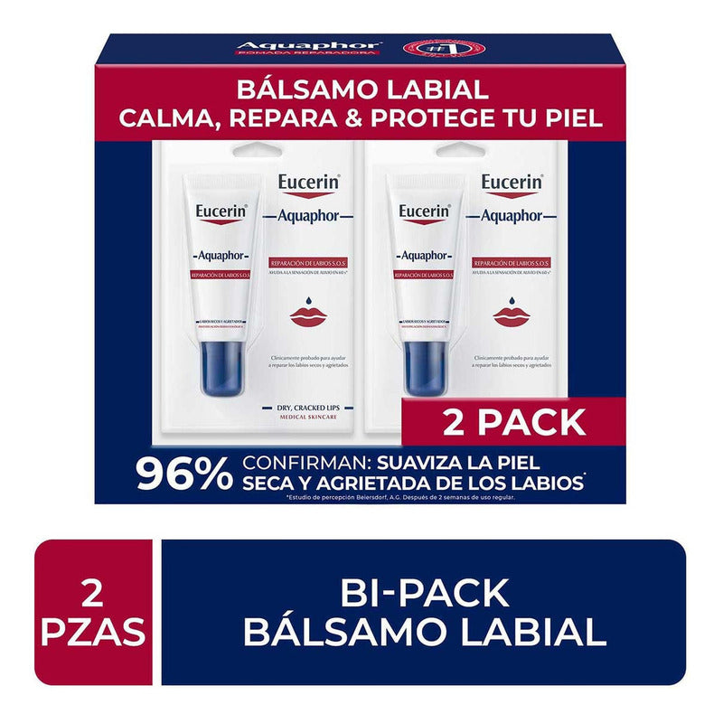 Kit Eucerin 2 Aquaphor Reparación De Labios 10ml