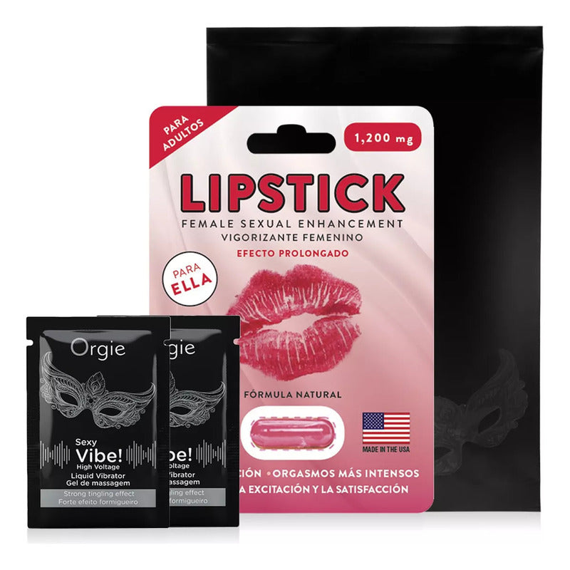 Kit Orgielipstick+ 2 Vibrador Liquido Y Estimulante
