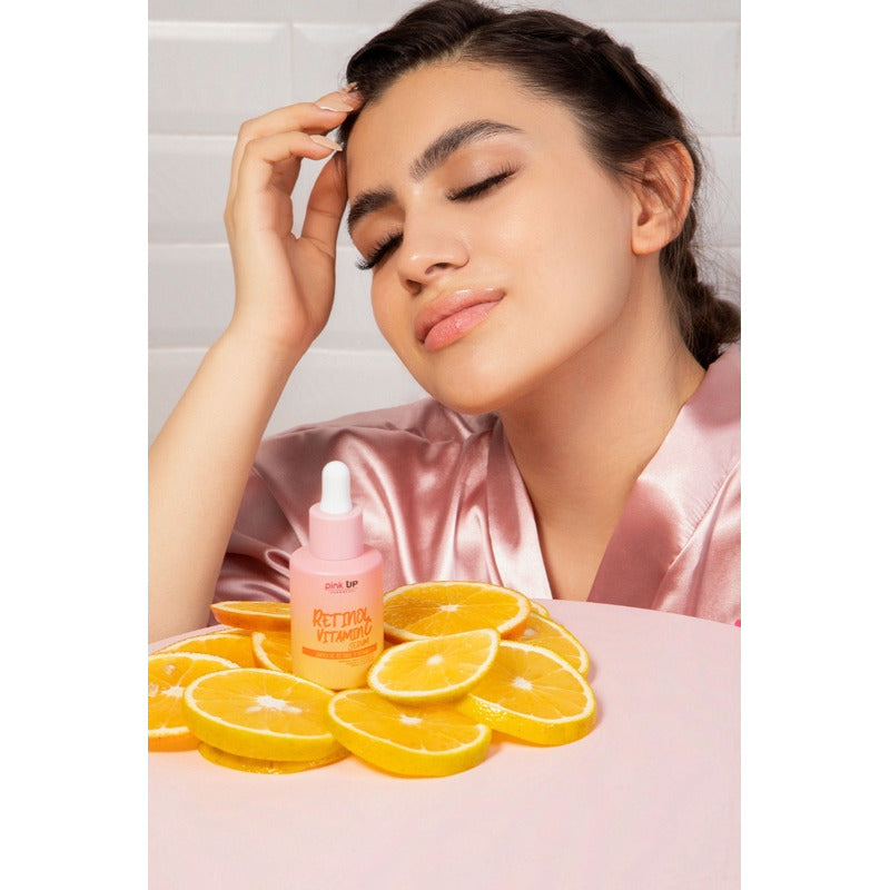 Pink Up, Suero Retinol Y Vitamina C, Reduce Y Evita Manchas Momento De Aplicación Día/noche Tipo De Piel Todo Tipo De Piel