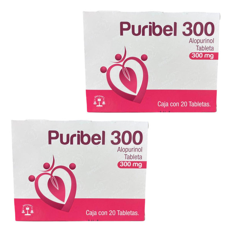 Dos Cajas De Alopurinol 300mg Puribel 20 Tabs Cu