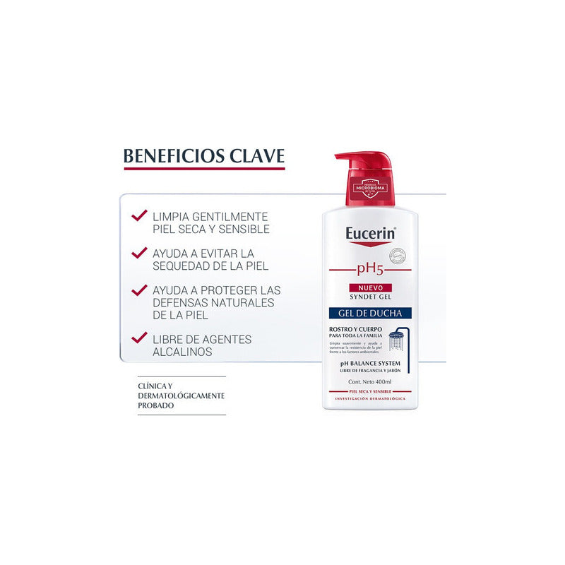 Gel De Ducha Eucerin Ph5 Syndet Piel Seca Y Sensible 400 Ml
