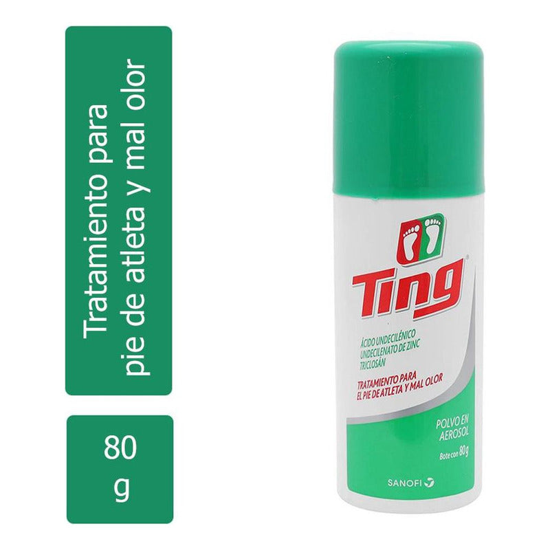 Talco Desodorante Ting Aerosol 80 Gr Pie Atleta Y Mal Olor