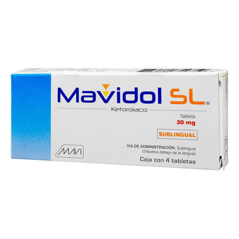 Mavidol Sl Tabletas Sublinguales 30 Mg, 4 Tabletas