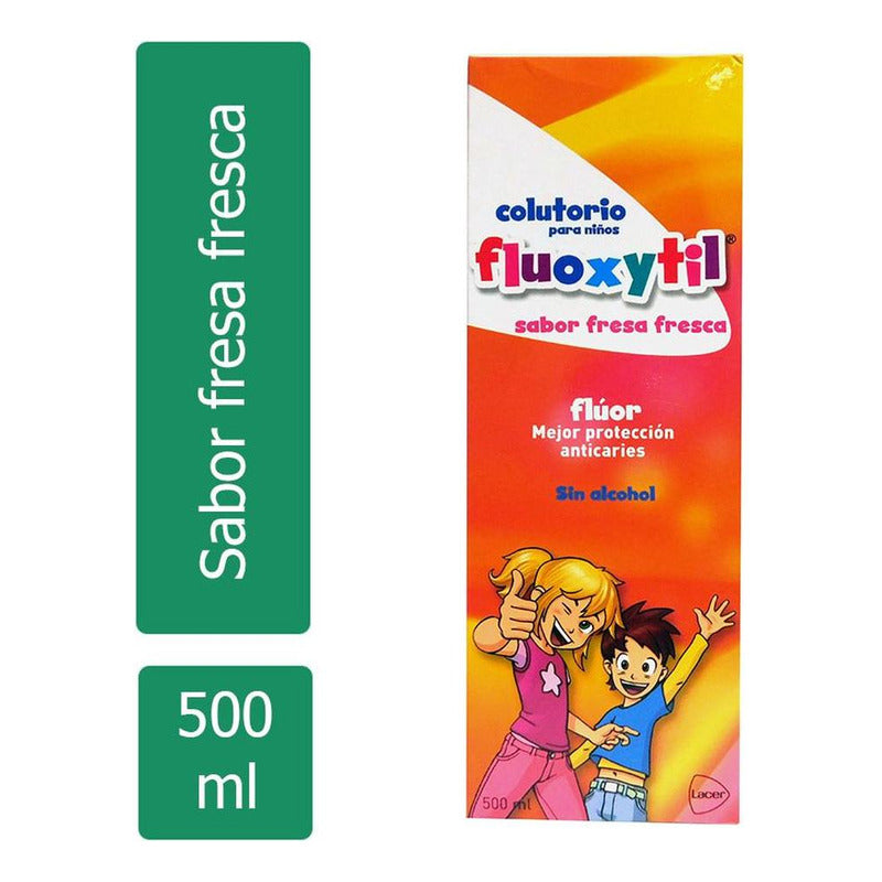 Enjuague Bucal Infantil Fluoxytil Sabor Fresa 500ml